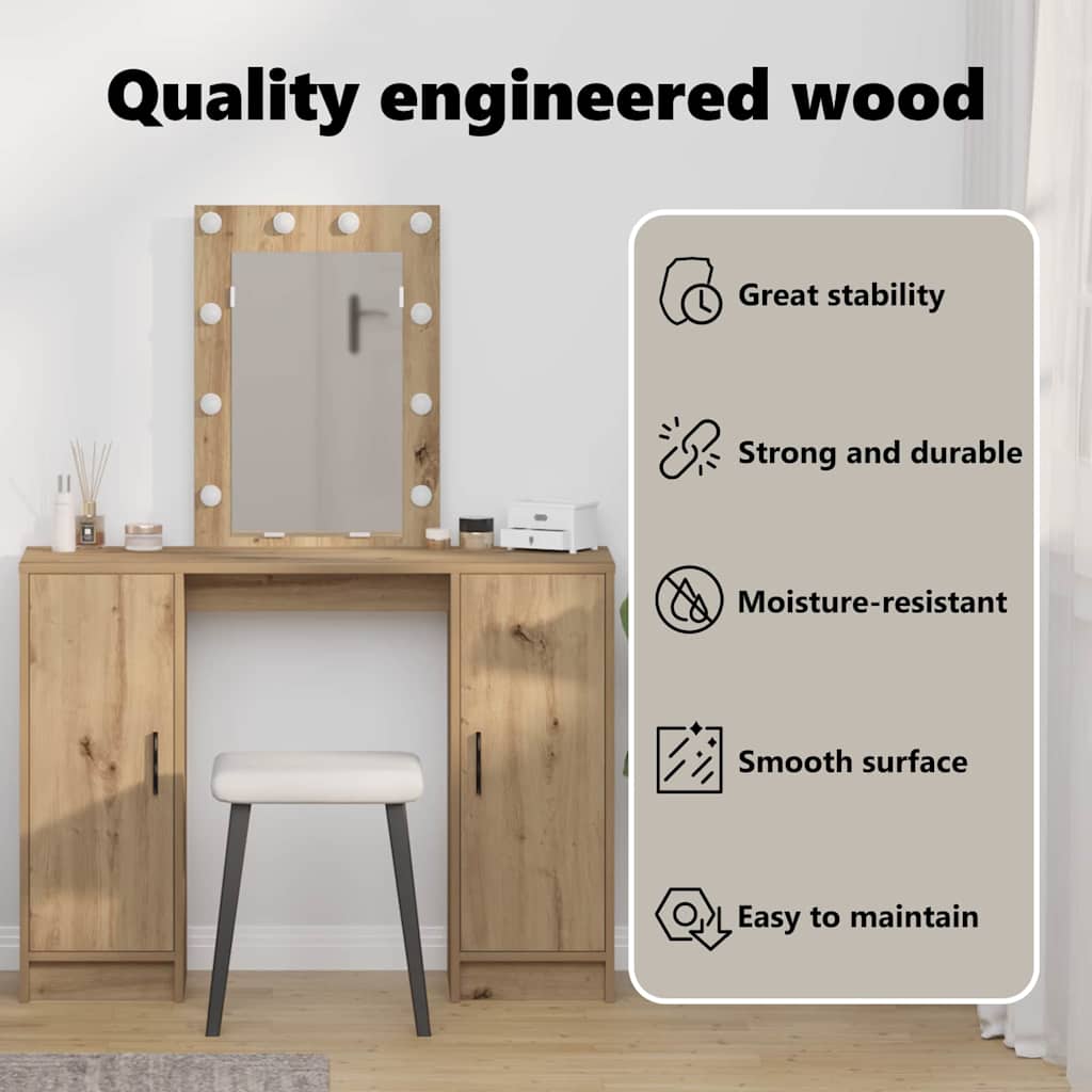 Dressing Table Brown 102 x 33 x 135 cm Engineered Wood
