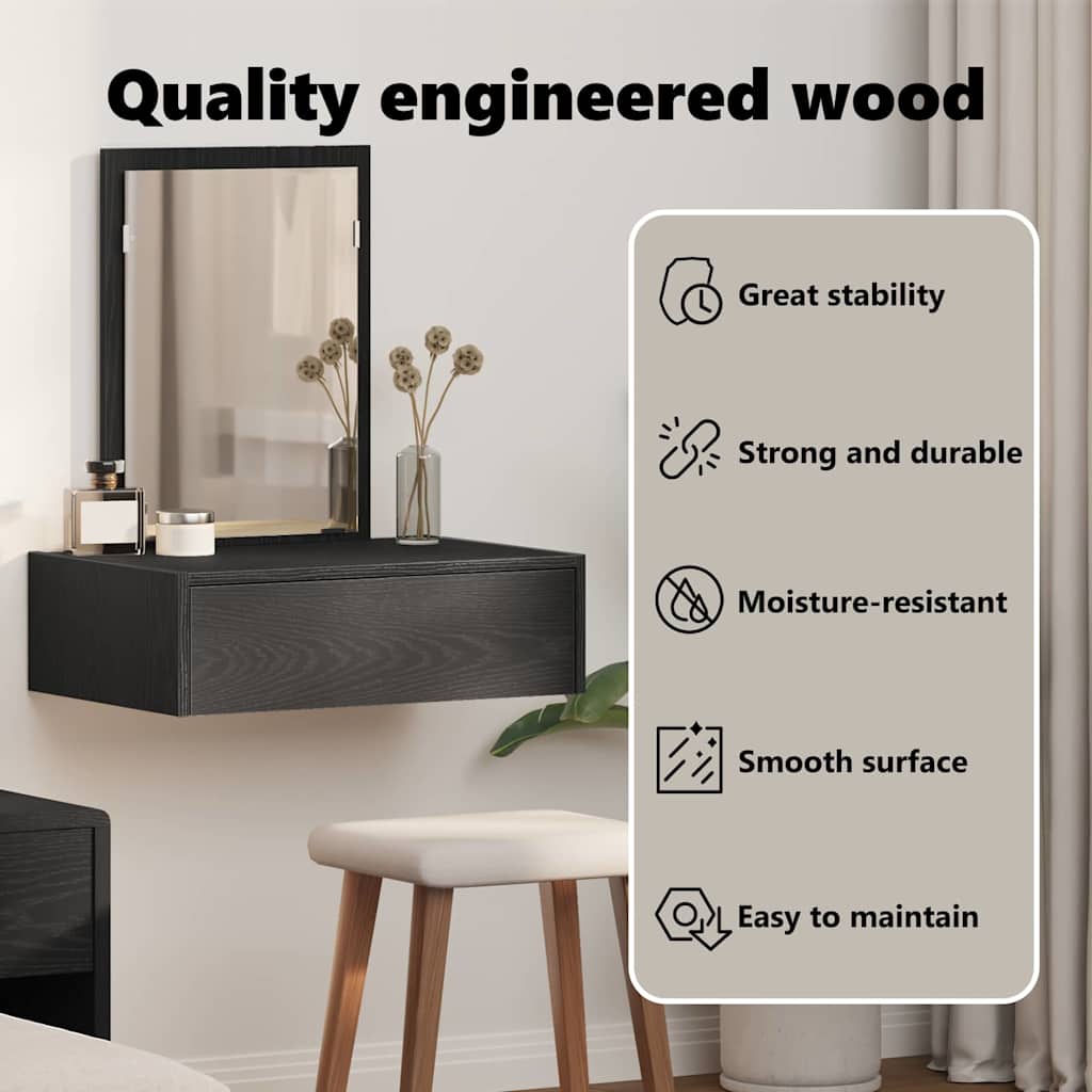 Dressing Table Black 60 x 40 x 70 cm Engineered Wood