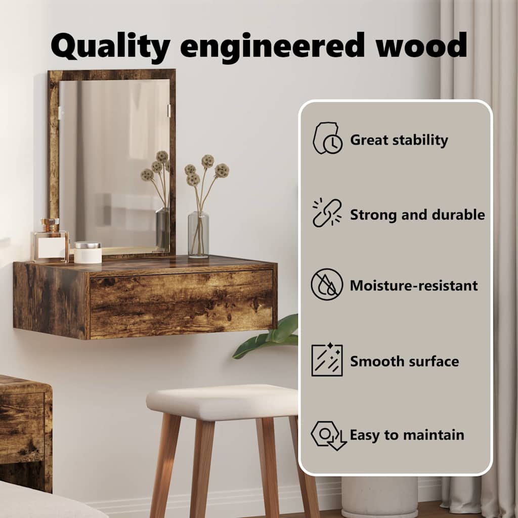 Dressing Table Brown 60 x 40 x 70 cm Engineered Wood