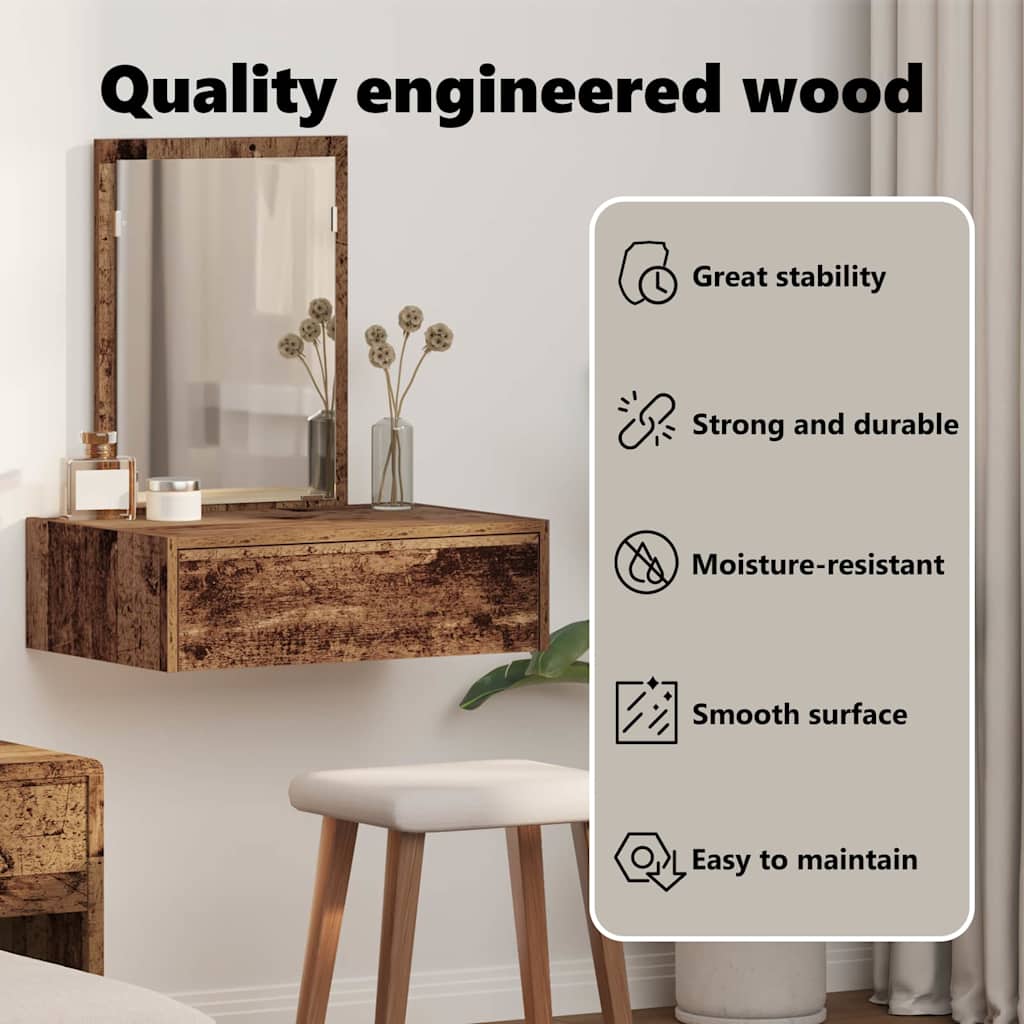 Dressing Table Brown 60 x 40 x 70 cm Engineered Wood