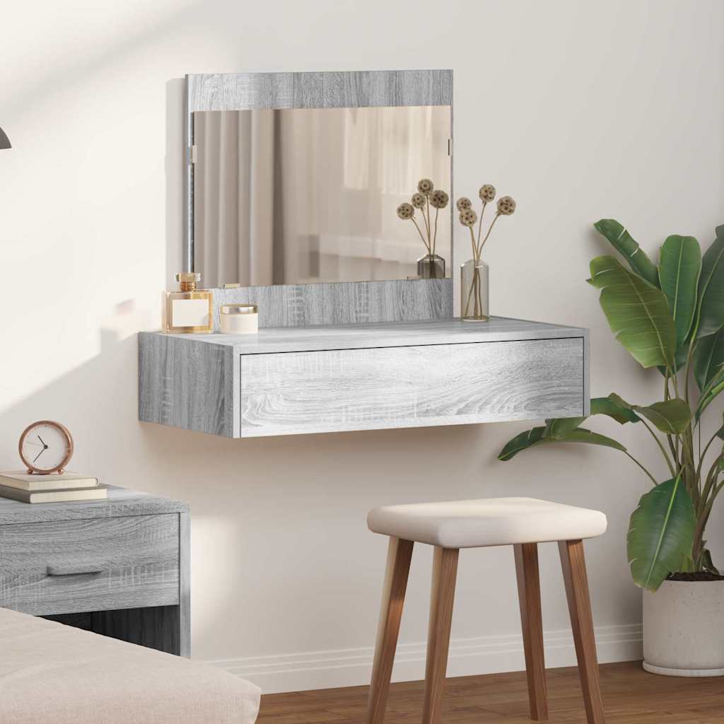 Dressing Table with Drawer Grey 83 x 40 x 70 cm Engineered Wood