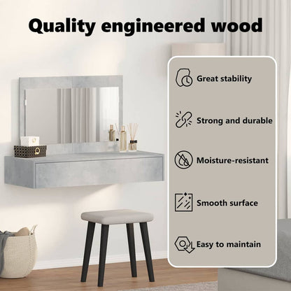 Dressing Table Grey 100 x 40 x 70 cm Engineered Wood
