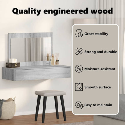 Dressing Table Grey 100 x 40 x 70 cm Engineered Wood