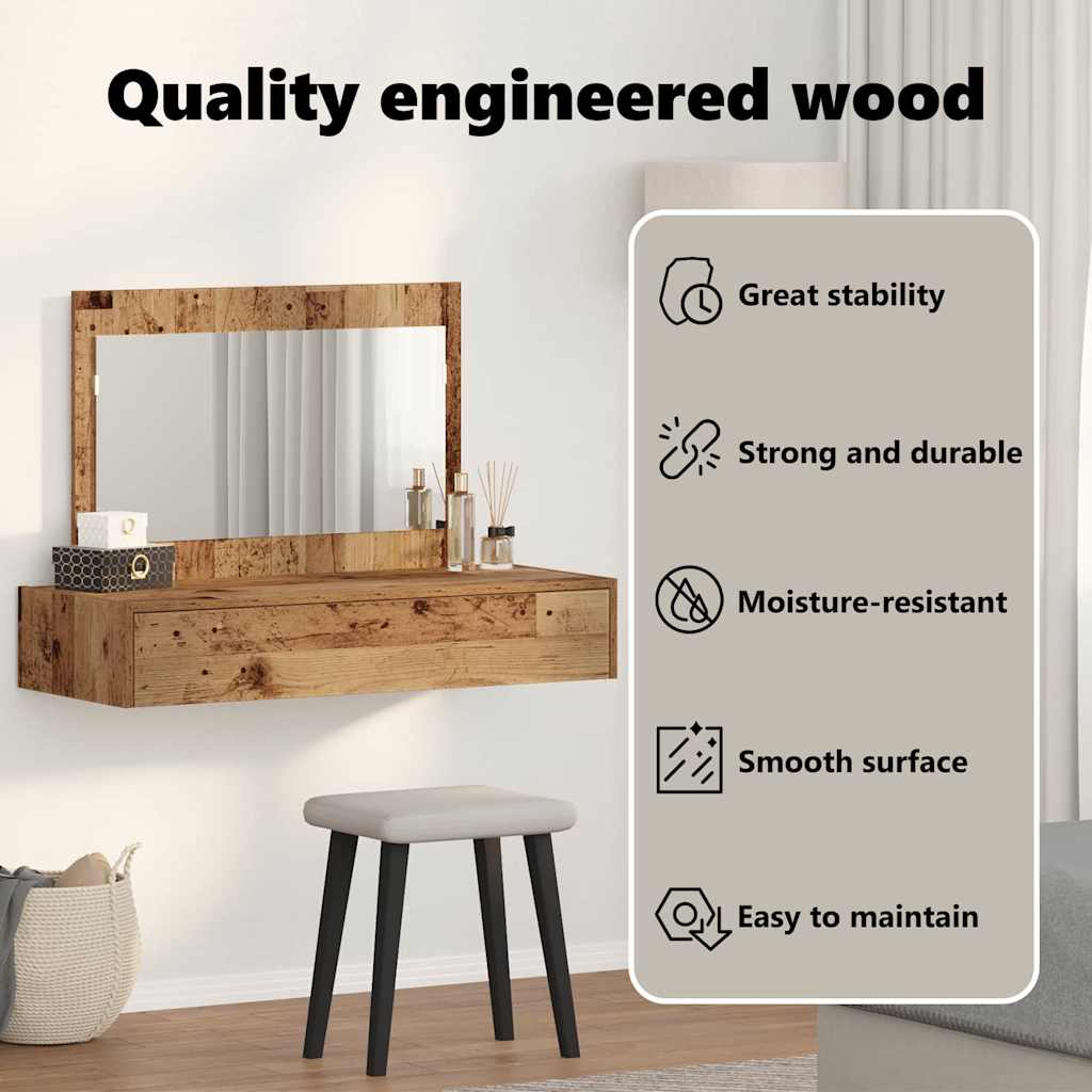 Dressing Table Brown 100 x 40 x 70 cm Engineered Wood