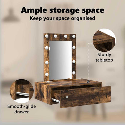 Dressing Table Brown 60 x 40 x 70 cm Engineered Wood