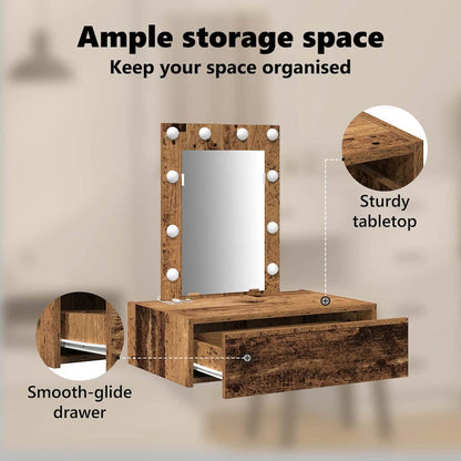 Dressing Table Brown 60 x 40 x 70 cm Engineered Wood