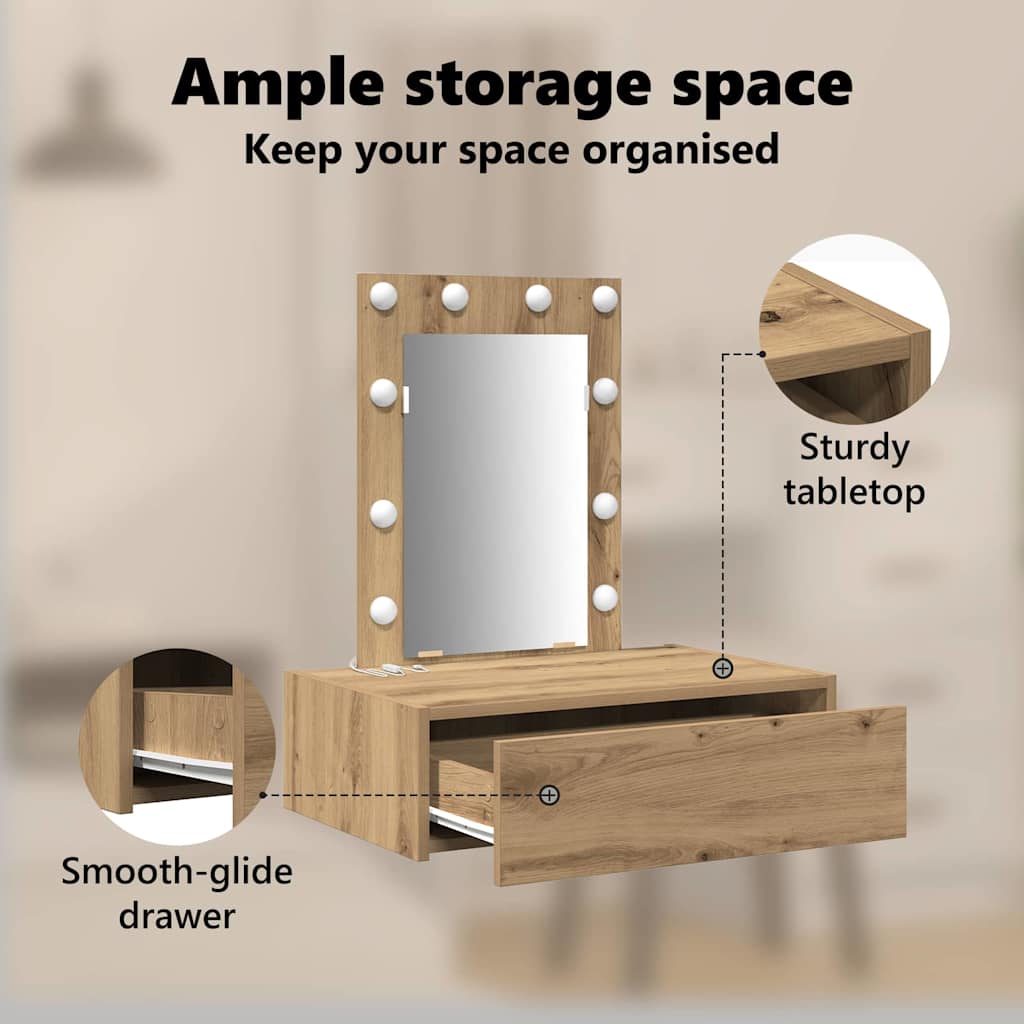 Dressing Table Brown 60 x 40 x 70 cm Engineered Wood