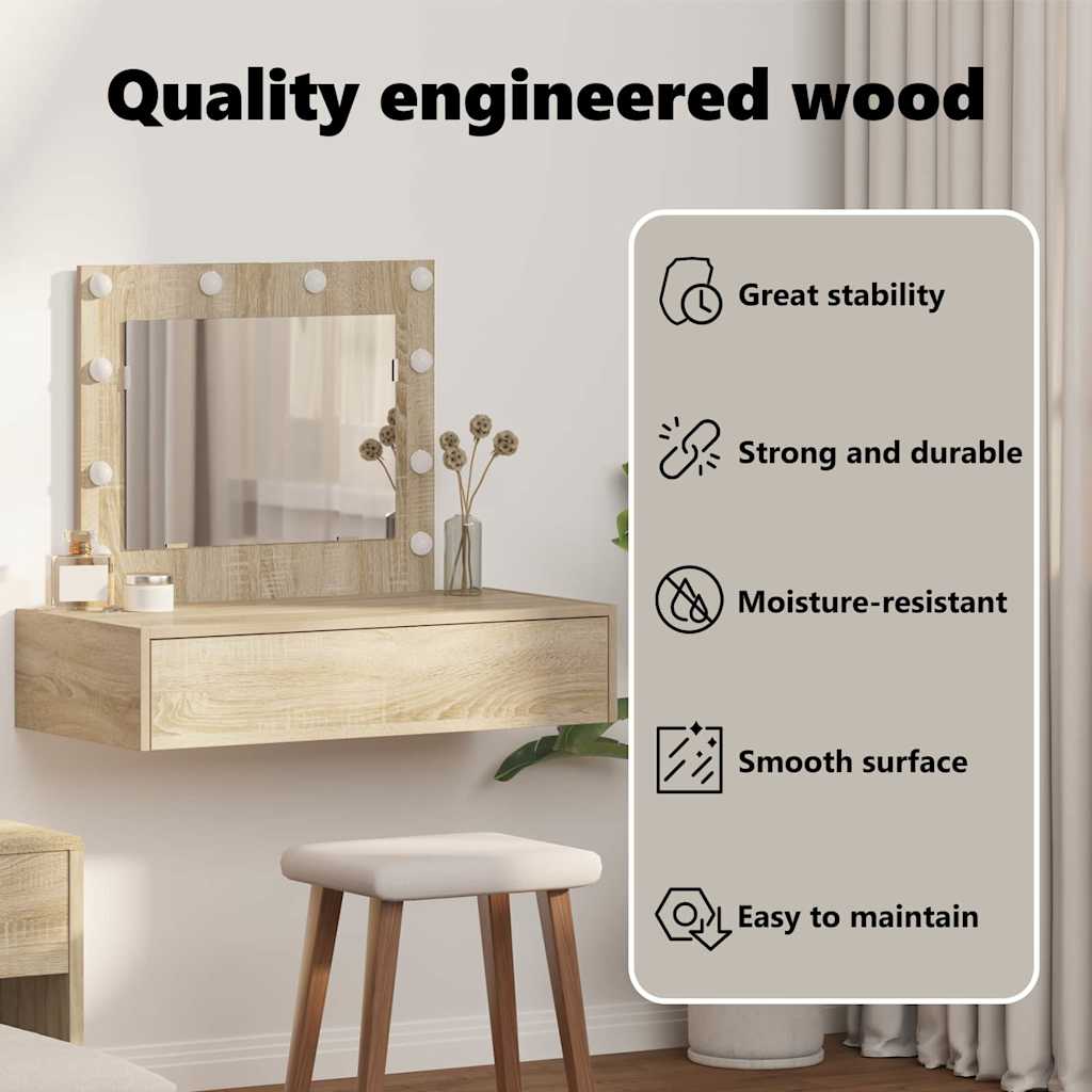 Dressing Table Brown 83 x 40 x 70 cm Engineered Wood