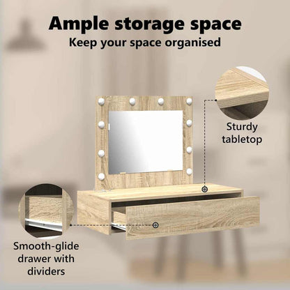 Dressing Table Brown 83 x 40 x 70 cm Engineered Wood