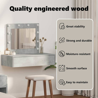Dressing Table with Drawer Grey 83 x 40 x 70 cm Engineered Wood