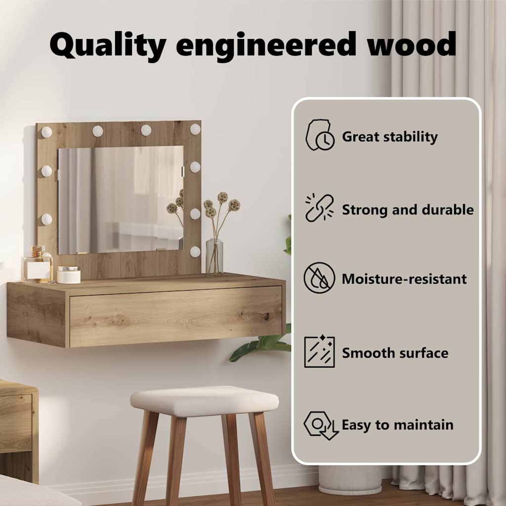 Dressing Table Brown 83 x 40 x 70 cm Engineered Wood