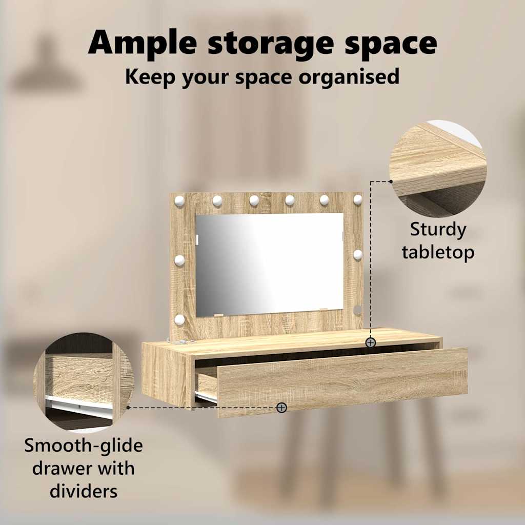 Dressing Table Brown 100 x 40 x 70 cm Engineered Wood