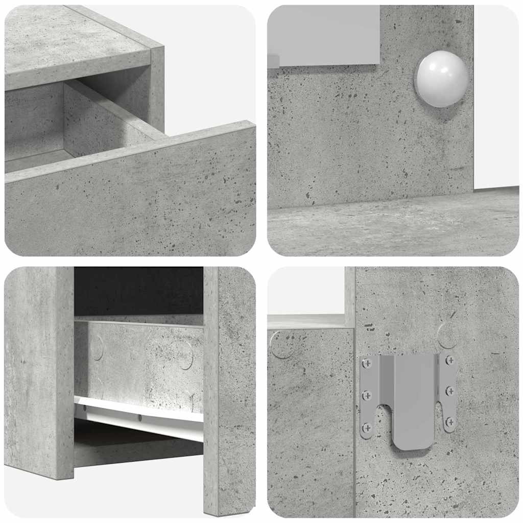 Dressing Table Grey 100 x 40 x 70 cm Engineered Wood
