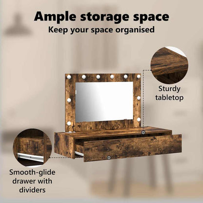 Dressing Table Brown 100 x 40 x 70 cm Engineered Wood
