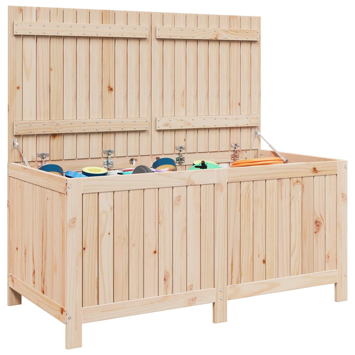 Garden Storage Box 359 L Solid Pine Wood 146.5 x 68 x 63 cm