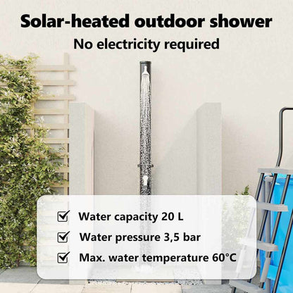 Outdoor Solar shower Black 217 cm PVC and Aluminium