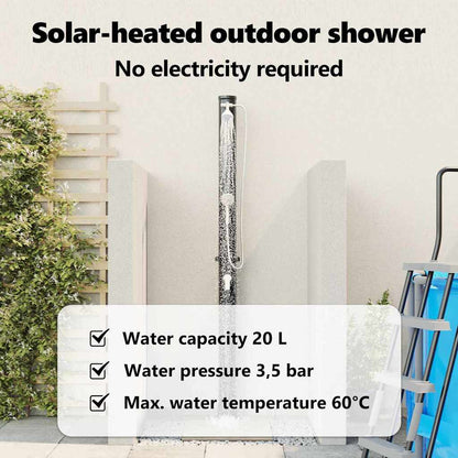 Outdoor Solar shower Black 217 cm PVC and Aluminium