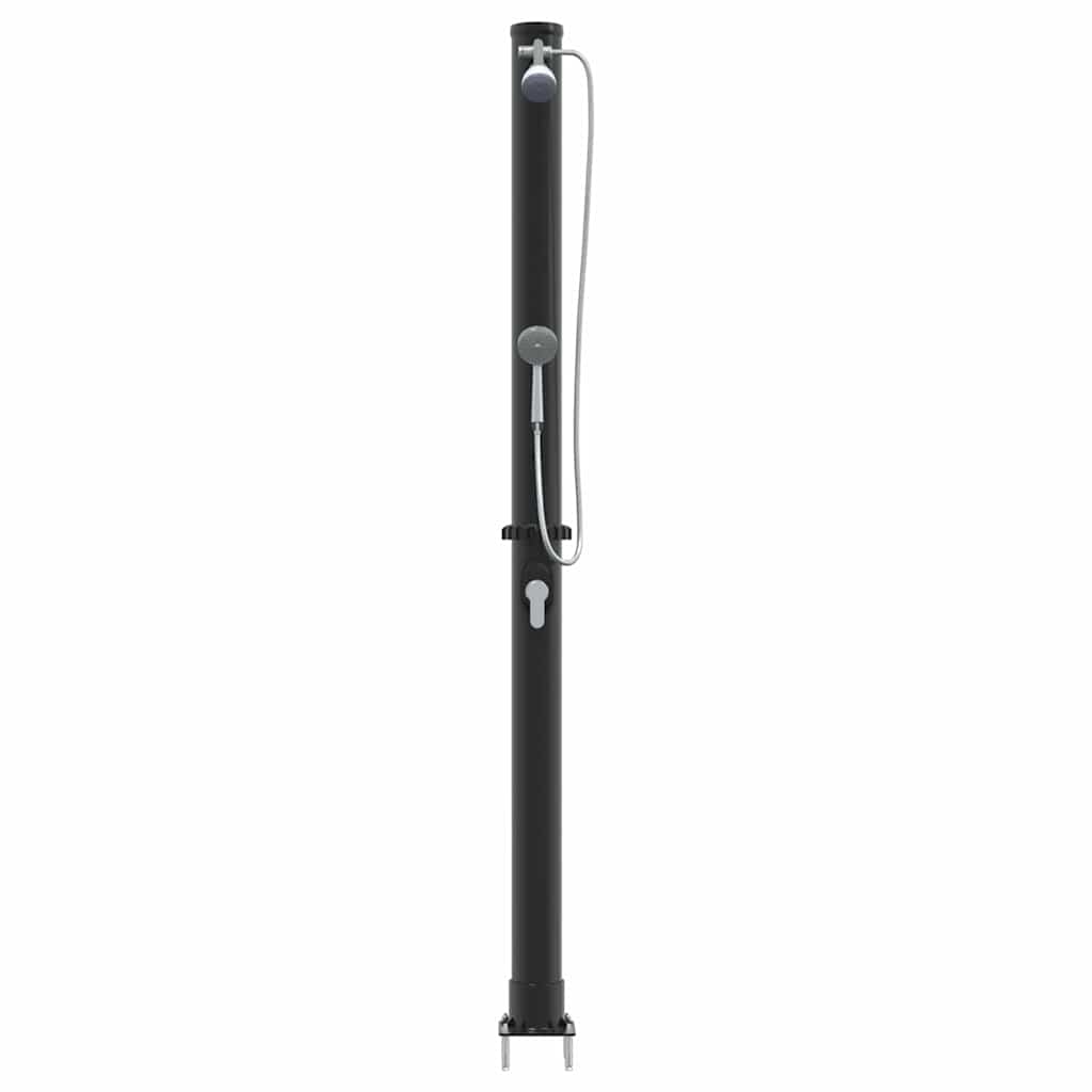 Outdoor Solar shower Black 217 cm PVC and Aluminium