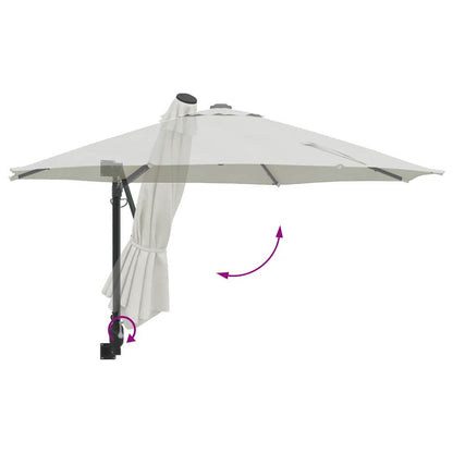 Garden Parasol Sand 248 x 248 x 148 cm Polyester and Steel