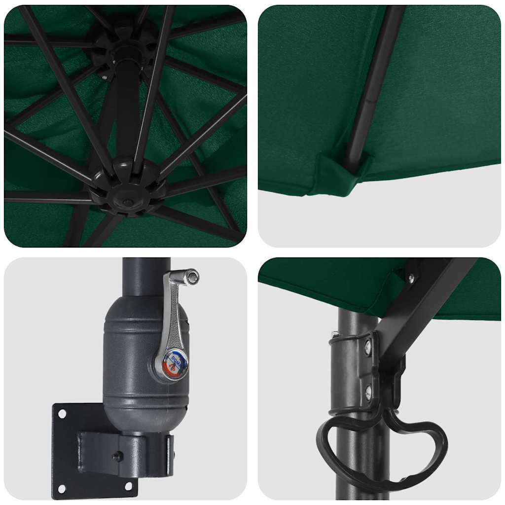 Garden Parasol Green 248 x 248 x 148 cm Polyester and Steel