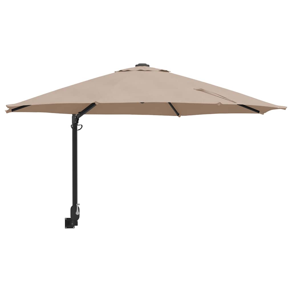 Garden Parasol Taupe 248 x 248 x 148 cm Polyester and Steel