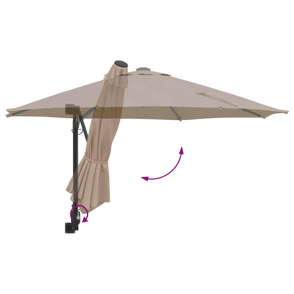Garden Parasol Taupe 248 x 248 x 148 cm Polyester and Steel