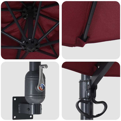 Garden Parasol Bordeaux Red 248 x 248 x 148 cm