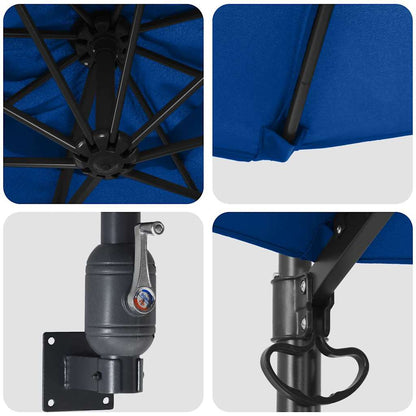 Garden Parasol Azurblau 248 x 248 x 148 cm Polyester and Steel