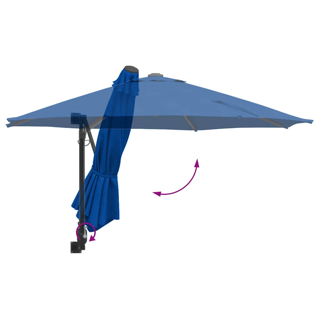 Garden Parasol Azurblau 248 x 248 x 148 cm Polyester and Steel