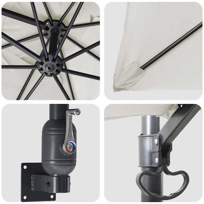 Garden Parasol Sand 248.5 x 247.5 x 160 cm Polyester and Steel