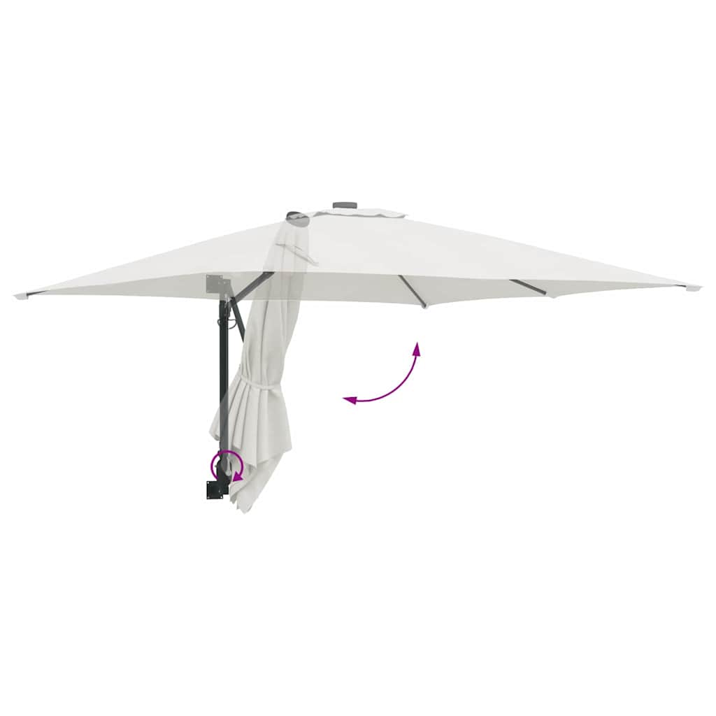 Garden Parasol Sand 248.5 x 247.5 x 160 cm Polyester and Steel