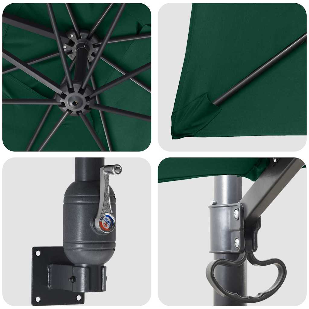 Garden Parasol Green 248.5 x 247.5 x 160 cm Polyester and Steel