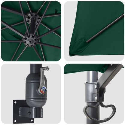 Garden Parasol Green 248.5 x 247.5 x 160 cm Polyester and Steel