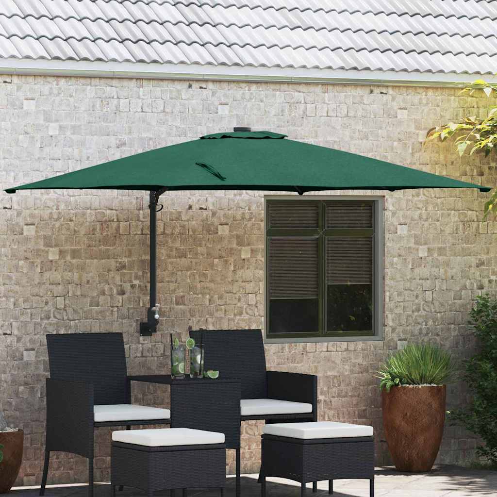 Garden Parasol Green 248.5 x 247.5 x 160 cm Polyester and Steel