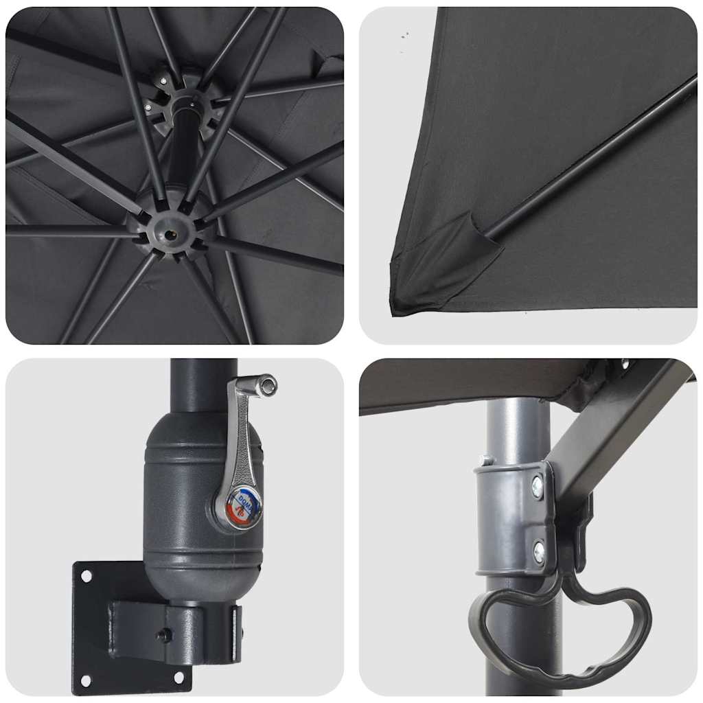 Garden Parasol Anthracite 248.5 x 247.5 x 160 cm