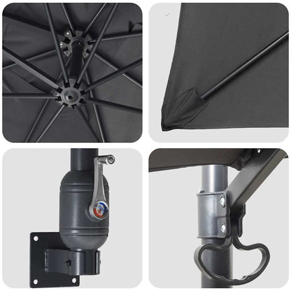 Garden Parasol Anthracite 248.5 x 247.5 x 160 cm