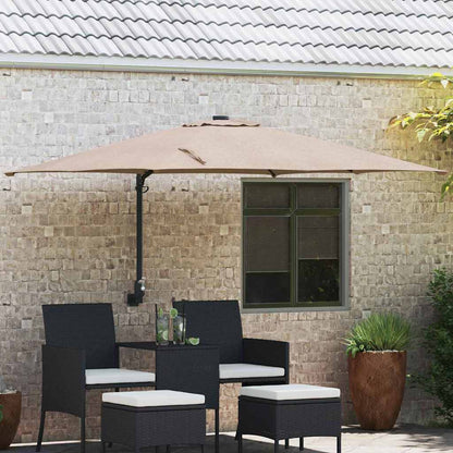 Garden Parasol Taupe 248.5 x 247.5 x 160 cm Polyester and Steel
