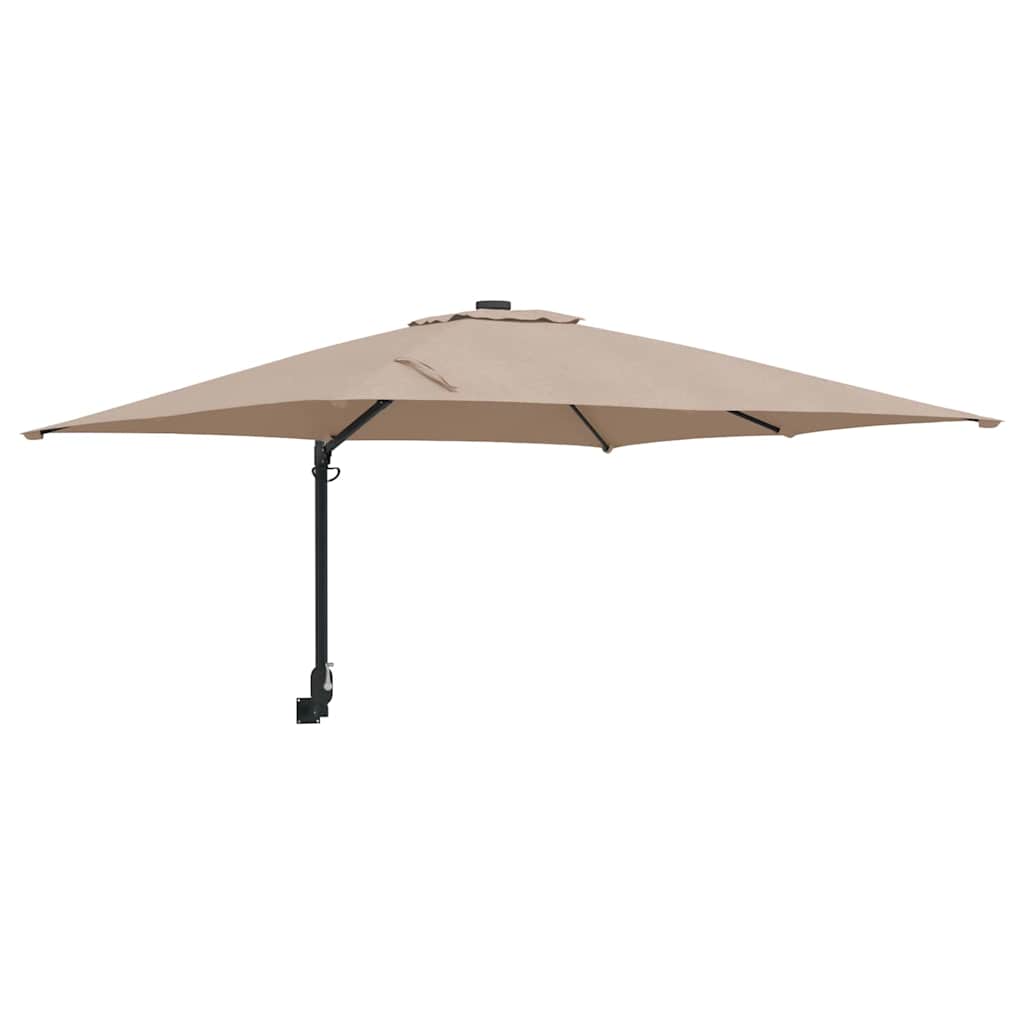 Garden Parasol Taupe 248.5 x 247.5 x 160 cm Polyester and Steel