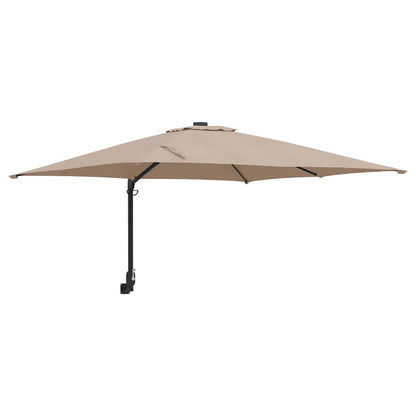 Garden Parasol Taupe 248.5 x 247.5 x 160 cm Polyester and Steel