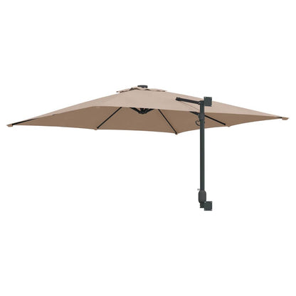 Garden Parasol Taupe 248.5 x 247.5 x 160 cm Polyester and Steel