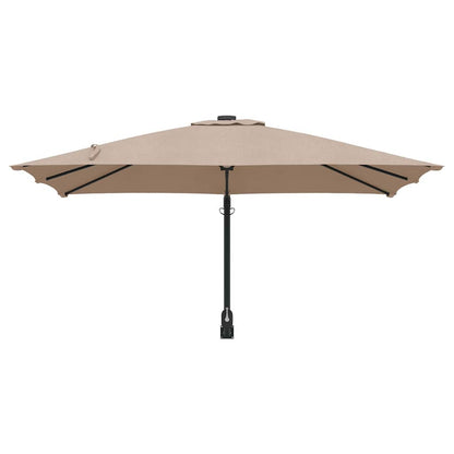 Garden Parasol Taupe 248.5 x 247.5 x 160 cm Polyester and Steel
