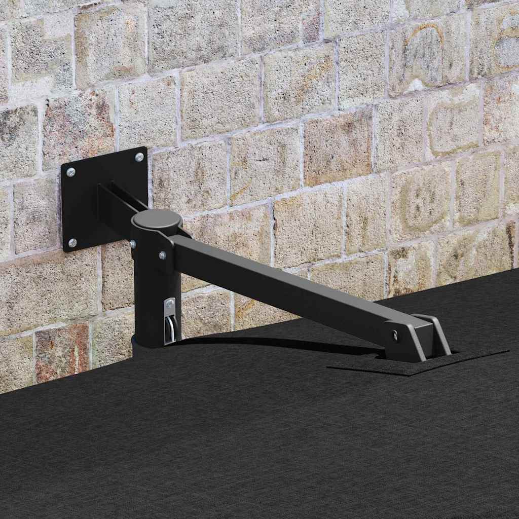 Garden Parasol Black 248.5 x 247.5 x 160 cm Polyester and Steel