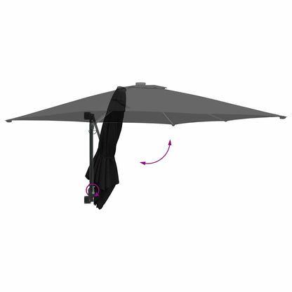 Garden Parasol Black 248.5 x 247.5 x 160 cm Polyester and Steel