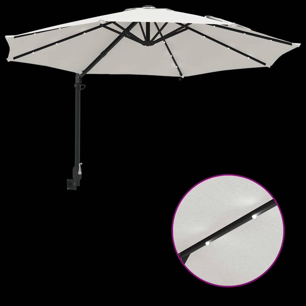 Garden Parasol Sand 248 x 248 x 148 cm Polyester and Steel