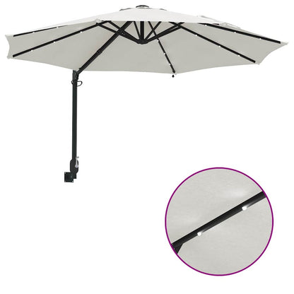 Garden Parasol Sand 248 x 248 x 148 cm Polyester and Steel