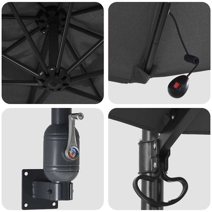 Garden Parasol Manual Anthracite 248 x 248 x 148 cm