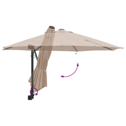 Garden Parasol Taupe 248 x 248 x 148 cm Polyester and Steel