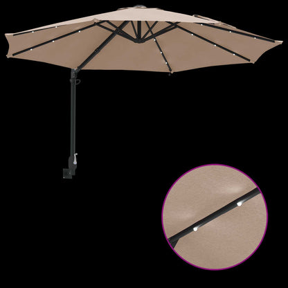 Garden Parasol Taupe 248 x 248 x 148 cm Polyester and Steel