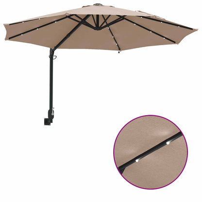 Garden Parasol Taupe 248 x 248 x 148 cm Polyester and Steel
