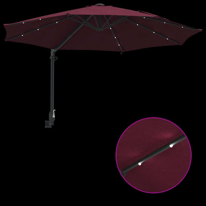 Garden Parasol Manual Bordeaux Red 248 x 248 x 148 cm